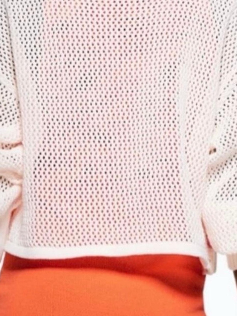 Zara womens Lg chenille crocheted pink, orange, + yellow granny square sweater - Picture 2 of 7